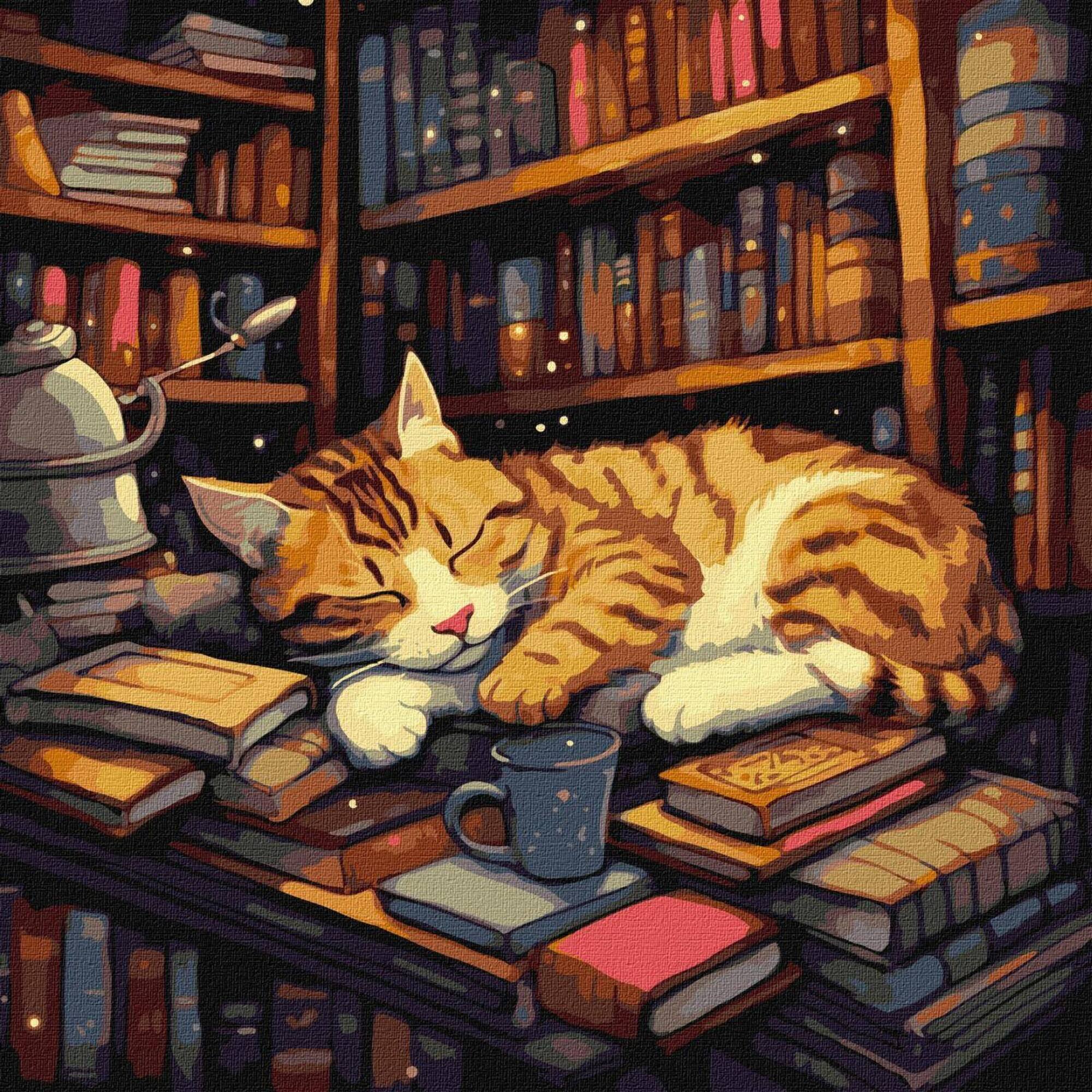 Ideyka Fluffy Book Lover Painting by Numbers Kit